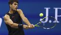 epa11572614 Carlos Alcaraz of Spain in action during a second round match of the US Open Tennis Championships against Botic van De Zandschulp of the Netherlands, at the USTA Billie Jean King National Tennis Center in Flushing Meadows, New York, USA, 29 August 2024. The US Open tournament runs from 26 August through 08 September.  EPA/SARAH YENESEL