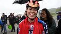 FDJ-Suez team's Dutch rider Demi Vollering celebrates finishing first the 7th stage of the 2025 La Vuelta Femenina cycling tour of Spain, a 152.6 km race from La Robla to Cotobello, on May 10, 2025. 
MIGUEL RIOPA / AFP