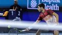 epa11980143 Carlos Alcaraz of Spain in action against David Goffin of Belgium during their Men's Singles 2nd round match at the 2025 Miami Open tennis tournament, in Miami, Florida, USA, 21 March 2025.  EPA/CRISTOBAL HERRERA-ULASHKEVICH