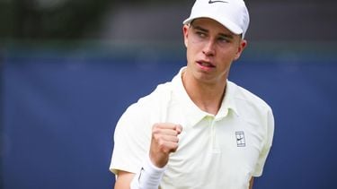DEN BOSCH - Thijs BOOGAARD tijdens de ATP-enkelspelwedstrijd tegen Yibing WU op het Libéma Open 2026. Het gecombineerde ATP/WTA-toernooi wordt gehouden op het evenemententerrein van het voormalige autothemapark Autotron. FREEK VAN DEN BERGH / ANP