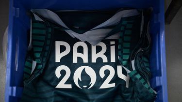 This photograph shows outfits for the volunteers for the Paris 2024 Olympic Games at a manufacturing workshop, in Marseille, southern France, on March 18, 2024. 
Christophe SIMON / AFP