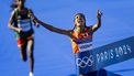 PARIJS - Sifan Hassan wint de marathon voor de vrouwen tijdens de Olympische Spelen. De marathon wordt traditiegetrouw in het laatste weekend van de Spelen gelopen. ANP ROBIN VAN LONKHUIJSEN