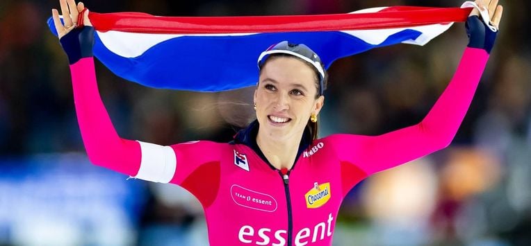 HEERENVEEN - Suzanne Schulting in actie op de 1000 meter sprint tijdens de tweede en laatste dag van het NK Allround & Sprint. IRIS VAN DEN BROEK / ANP