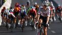 New-Zealand's Finn Fisher-Black (UEA Team Emirates) reacts as he crosses the finish line to win the Muscat Classic race between Al Mouj Muscat and Al Bustan on the eve of the first stage of Tour of Oman on February 9, 2024 in Muscat. 
Anne-Christine POUJOULAT / AFP