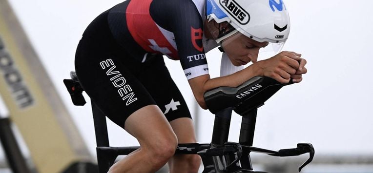 Switzerland's Marlen Reusser competes during the 2026 Union Cycliste Internationale (UCI) Road World Championships in Montreal, Quebec, on September 20, 2026. 
Andrej Ivanov / AFP