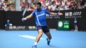 epa11825488 Novak Djokovic of Serbia in action against Jaime Faria of Portugal during their second round Men's Singles match at the 2025 Australian Open at Melbourne Park in Melbourne, Australia, 15 January 2025.  EPA/LUKAS COCH  AUSTRALIA AND NEW ZEALAND OUT