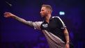epa10733167 Danny Noppert of the Netherlands throws a dart during a match against Radek Szaganski of Poland (not seen) in the Poland Darts Masters 2023 tournament, in Warsaw, Poland, 07 July 2023  EPA/Piotr Nowak POLAND OUT