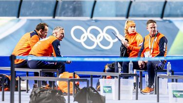 MILAAN - Joy Beune tijdens de 3.000 meter bij het langebaanschaatsen in het Milano Speed Skating Stadium op de Olympische Winterspelen van Milaan. ROBIN VAN LONKHUIJSEN / ANP