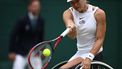 Netherlands' Diede De Groot returns against Netherlands' Aniek Van Koot during their women's wheelchair singles final tennis match on the thirteens day of the 2024 Wimbledon Championships at The All England Lawn Tennis and Croquet Club in Wimbledon, southwest London, on July 13, 2024. 
HENRY NICHOLLS / AFP