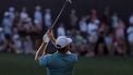 epa12111523 Scottie Scheffler of the US hits from the fairway on the 18th hole during the third round of the 2025 PGA Championship golf tournament at the Quail Hollow Club in Charlotte, North Carolina, USA, 17 May 2025.  EPA/ERIK S. LESSER