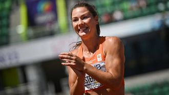 2022-07-18 20:55:36 Netherlands' Emma Oosterwegel competes in the women's javelin throw heptathlon event during the World Athletics Championships at Hayward Field in Eugene, Oregon on July 18, 2022.  
ANDREJ ISAKOVIC / AFP