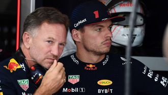 2023-09-23 04:25:41 Red Bull Racing's Dutch driver Max Verstappen (R) and Red Bull Team Principal Christian Horner prepare for the third practice session for the Formula One Japanese Grand Prix at the Suzuka circuit, Mie prefecture on September 23, 2023. 
Toshifumi KITAMURA / AFP