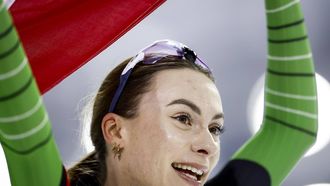 HEERENVEEN - Femke Kok na afloop van de 1.000 meter voor vrouwen tijdens de slotdag van het NK Afstanden in Thialf. De olympische winter werd afgetrapt met het driedaagse schaatstoernooi. ANP VINCENT JANNINK