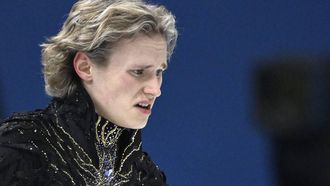 USA's Ilia Malinin reacts after competing in the figure skating men's singles free skating final during the Milano Cortina 2026 Winter Olympic Games at Milano Ice Skating Arena in Milan on February 13, 2026. 
WANG Zhao / AFP