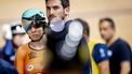 BERLIJN - Laurine van Riessen en coach Hugo Haak (R) tijdens de Sprint op de tweede dag van de wereldkampioenschappen 
baanwielrennen. ANP KOEN VAN WEEL
