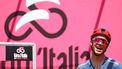 Team Lidl-Trek's Italian rider Jonathan Milan reacts during the signature ceremony ahead of the start of the stage 1 of the Giro d'Italia 2024 cycling race, 140 km between Venaria Reale and Torino on May 4, 2024.
 The 107th edition of the Giro d'Italia, with a total of 3400,8 km, departs from Veneria Reale near Turin on May 4, 2024 and will finish in Rome on May 26, 2024.
Luca Bettini / AFP