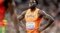 TOKIO - Elvis Afrifa op het onderdeel 100 meter tijdens de WK atletiek in het Japan National Stadium. ANP ROBIN VAN LONKHUIJSEN