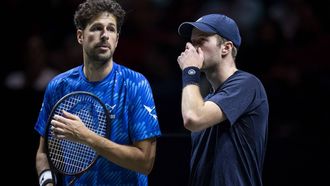 ROTTERDAM - Robin Haase en Botic van de Zandschulp in actie tegen Wesley Koolhof (NED) en Nikola Mektic (CRO) op de laatste dag van het tennistoernooi ABN AMRO Open in Ahoy. ANP SANDER KONING