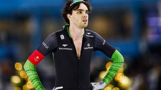 HEERENVEEN - Patrick Roest reageert na de 1500 meter tijdens de tweede dag van het Nederlandse kampioenschap allround schaatsen in Thialf. ANP VINCENT JANNINK