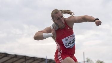 epa12327030 Jessica Schilder of the Netherlands competes in the Women's shot put event of the Diamond League final 2025 athletics meeting at Sechselaeutenplatz in Zurich, Switzerland, 27 August 2025.  EPA/TIL BUERGY