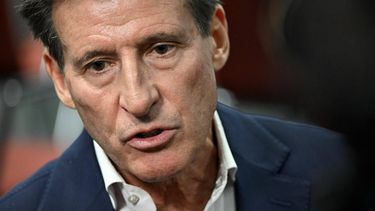 World Athletics President Sebastian Coe speaks during an interview with AFP following a press conference to present the Ultimate Championship, a new athletic team event, at the National Athletics Center of Budapest, Hungary on November 22, 2024.  World Athletics President Sebastian Coe said on November 22 the new Ultimate Championship team event officially unveiled by the sport's governing body would be a 