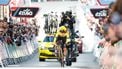 epa11254646 Danish rider Jonas Vingegaard of Team Visma in action during a time trial on the first day of the Itzuli 2024 Cycling Tour, in Irun, Basque Country, Spain, 01 April 2024.  EPA/Juan Herrero
