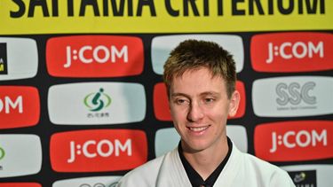 Tadej Pogacar of Slovenia speaks to the media a day ahead of the Tour de France Saitama Criterium cycling race in Saitama on November 5, 2023. Pogacar said on November 4 that his Tour de France rivalry with Jonas Vingegaard could grow into something for 