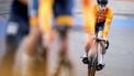 APELDOORN - Harrie Lavreysen tijdens een training in Omnisport Apeldoorn. De Nederlandse sprintselectie traint in aanloop naar het WK baanwielrennen. KOEN VAN WEEL / ANP