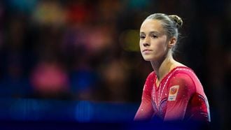 LEIPZIG - Naomi Visser op de hot seats tijdens de allround finales op de EK turnen in het Duitse Leipzig. ANP IRIS VAN DEN BROEK