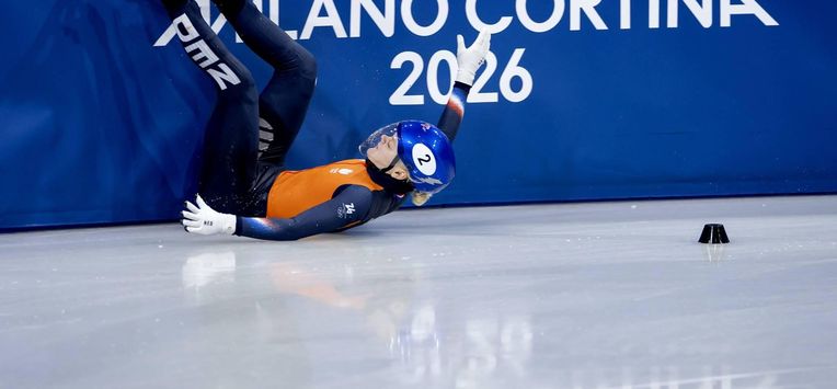 MILAAN - Xandra Velzeboer tijdens de halve finales 1500 meter bij het shorttrack schaatsen in de Milano Ice Skating Arena op de Olympische Winterspelen van Milaan. IRIS VAN DEN BROEK / ANP