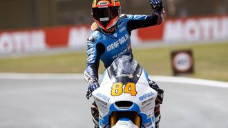 ASSEN - Zonta van den Goorbergh (NED) op zijn Kalex tijdens de Moto2 race op de 100e Editie van de TT van Assen. ANP VINCENT JANNINK