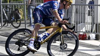 Belgium's Remco Evenepoel of Soudal Quick-Step rides during the men's 'Brabantse Pijl' one day cycling race, 162,5km from Huizingen, Beersel to Overijse on April 18, 2025. 
Tom Goyvaerts / Belga / AFP