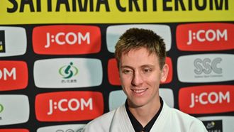 Tadej Pogacar of Slovenia speaks to the media a day ahead of the Tour de France Saitama Criterium cycling race in Saitama on November 5, 2023. Pogacar said on November 4 that his Tour de France rivalry with Jonas Vingegaard could grow into something for 