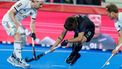 epa13197526 Thies Prinz of Germany and Tomas Ruiz of Argentina in action during the Men's semifinals match Germany vs Argentina of the FIH Hockey World Cup 2026 in Wavre, Belgium, 28 August 2026.  EPA/OLIVIER MATTHYS