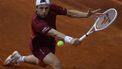 epa12057111 Tallon Griekspoor of the Netherlands in action against Jack Draper of Britain during their second round match at the Madrid Open tennnis tournament in Madrid, Spain, 26 April 2025.  EPA/JUANJO MARTIN