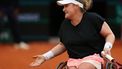 Netherlands' Aniek Van Koot reacts as she plays against Japan's Yui Kamiji during their women's wheelchair singles final match on day 14 of the French Open tennis tournament on Court Suzanne-Lenglen at the Roland-Garros Complex in Paris on June 7, 2025. 
Alain JOCARD / AFP