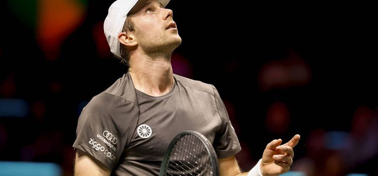 ROTTERDAM - Botic van de Zandschulp in actie tegen Alex De Minaur tijdens de kwartfinale op de vijfde dag van het ABN AMRO tennistoernooi in Ahoy Rotterdam. BAS CZERWINSKI / ANP