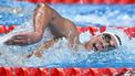 Tunisia's Ahmed Hafnaoui competes in a heat of the men's 400m freestyle swimming event during the 2024 World Aquatics Championships at Aspire Dome in Doha on February 11, 2024. 
SEBASTIEN BOZON / AFP