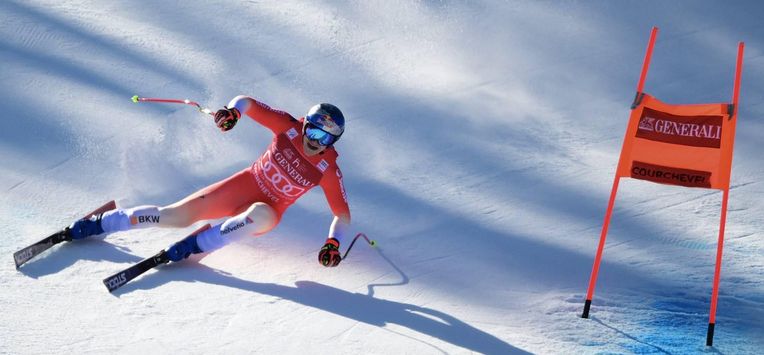 Switzerland's Marco Odermatt competes in the Men's Downhill event of the FIS Alpine World Cup in Courchevel in the French Alps on March 13, 2026. 
Olivier CHASSIGNOLE / AFP