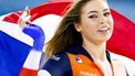 HEERENVEEN - Jutta Leerdam (Nederland) reageert na het winnen van de sprinttitel tijdens de tweede dag van de ISU EK Allround & Sprint in Thialf. ANP KOEN VAN WEEL