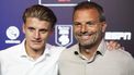 UTRECHT - Sem Steijn en vader Maurice Steijn komt aan voor de uitreiking van de vijfde editie van de Eredivisie Awards. ANP FREEK VAN DEN BERGH