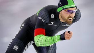 HEERENVEEN - Kjeld Nuis in actie op de 1000 meter voor mannen tijdens de slotdag van het NK afstanden in Thialf. Voor de Nederlandse rijders en rijdsters is dit toernooi een belangrijke tussenstop onderweg naar het WK afstanden in Hamar. ANP SEM VAN DER WAL