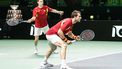epa12537824 Spain's tennis players Marcel Granollers and Pedro Martinez in action during a doubles match against Czech tennis players Jakub Mensik and Tomas Machac at the Davis Cup 2025 Final 8 at Fiere Exhibition Centre in Bologna, Italy, 20 November 2025.  EPA/ELISABETTA BARACCHI