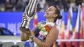 Belarus' Aryna Sabalenka poses with the trophy after winning the women's singles final against China's Zheng Qinwen at the Wuhan Open tennis tournament in Wuhan, China's Hubei province on October 13, 2024.
 
WANG Zhao / AFP