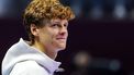 Italy's Jannik Sinner looks on during the awards ceremony after his final tennis match against Spain's Carlos Alcaraz in the 
