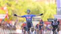 2023-08-29 18:27:43 Alpecin-Deceuninck's Australian rider Kaden Groves crosses first the finish line ahead of Team UAE Emirates' Columbian rider Sebastian Molano (R) during the fourth stage of the 2023 La Vuelta cycling tour of Spain, a 184,6 km race from Andorra la Vella to Tarragone, on August 29, 2023. 
Pau BARRENA / AFP