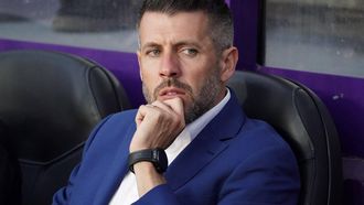 Real Valladolid's Uruguayan coach Paulo Pezzolano looks on during the Spanish league football match between Real Valladolid FC and Club Atletico de Madrid at the Jose Zorilla stadium in Valladolid on April 30, 2023. 
CESAR MANSO / AFP