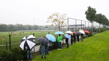 Parents along the field at the Sparta Rotterdam football club in Rotterdam, The Netherlands, 3 October 2020. Amateur sports clubs are dealing with the new corona measures of the cabinet. Spectators may only be present in limited numbers and the canteens of the sports clubs must also be closed. ANP PIETER STAM DE JONGE
