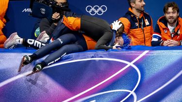 MILAAN - Michelle Velzeboer en Xandra Velzeboer tijdens de finale voor de 500 meter bij het shorttrack schaatsen in de Milano Ice Skating Area op de Olympische Winterspelen van Milaan. SEM VAN DER WAL / ANP