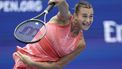 2023-09-06 18:39:40 Belarus's Aryna Sabalenka serves to China's Zheng Qinwen during the US Open tennis tournament women's singles quarter-finals match at the USTA Billie Jean King National Tennis Center in New York City, on September 6, 2023. 
KENA BETANCUR / AFP